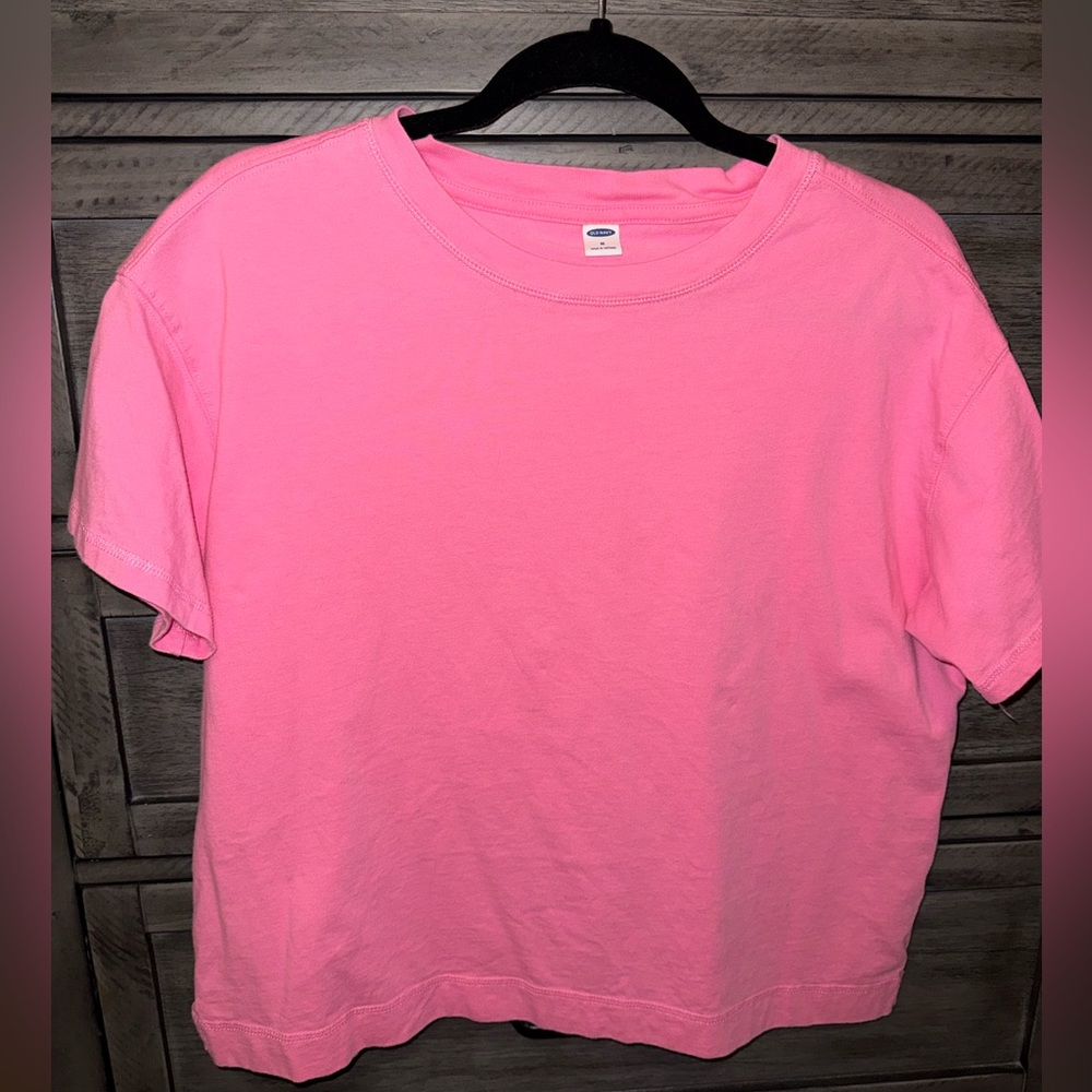 Old Navy Bright Pink Short Sleeve Tee Women’s medium M plain basic tshirt